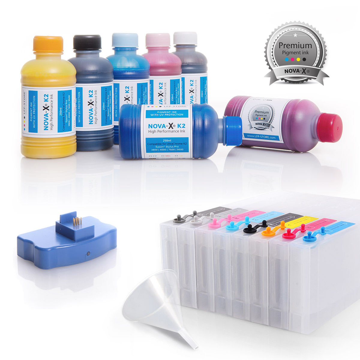 All Inclusive Set | 250ml | NOVA-X® K2 compatible for EPSON® Stylus Pro 4000