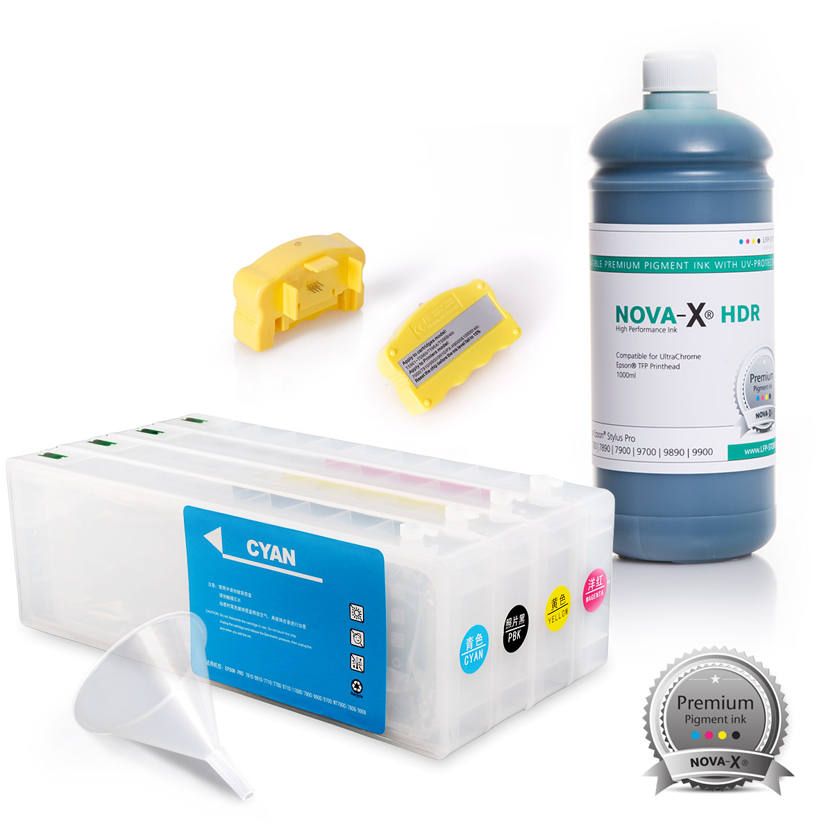 All Inclusive Set | 1L | NOVA-X® HDR Tinte kompatibel Epson Stylus Pro 7700 9700