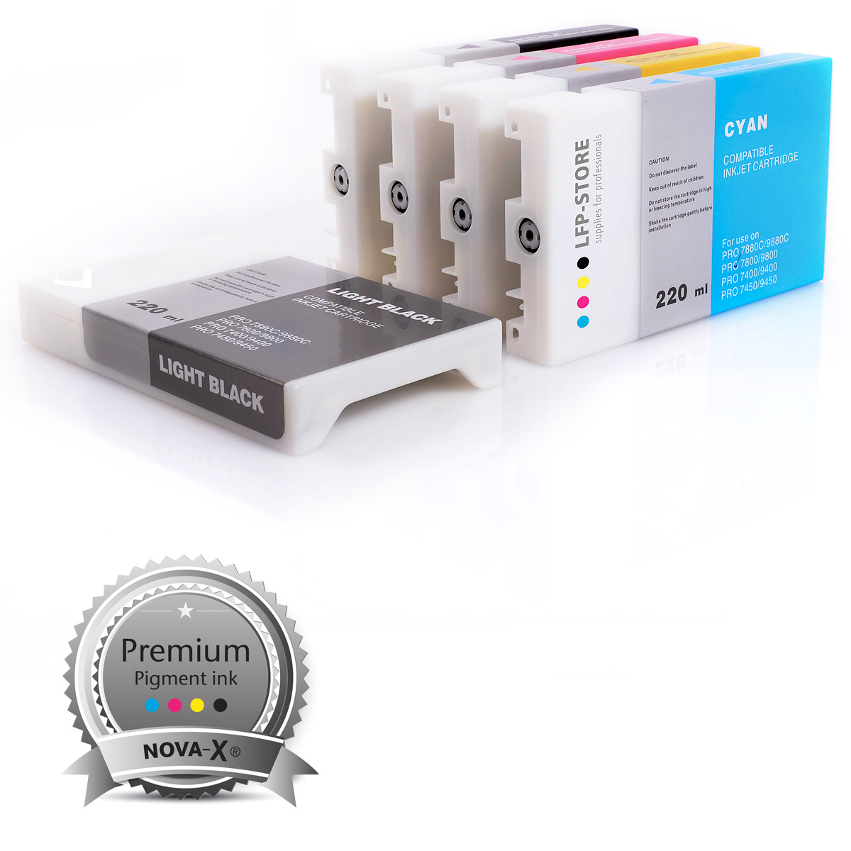 8x ink cartridge 220ml NOVA-X® K3V compatible to Epson® Stylus Pro 7880 | 9880