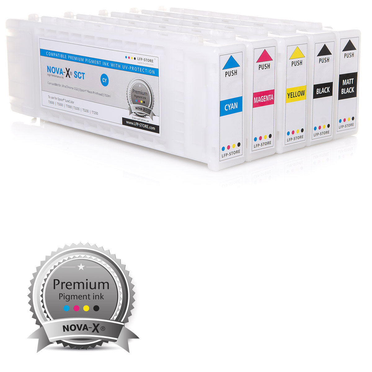 5x 700ml NOVA-X® SCT | kompatibel für Epson SureColor T3200 | T5200 | T7200